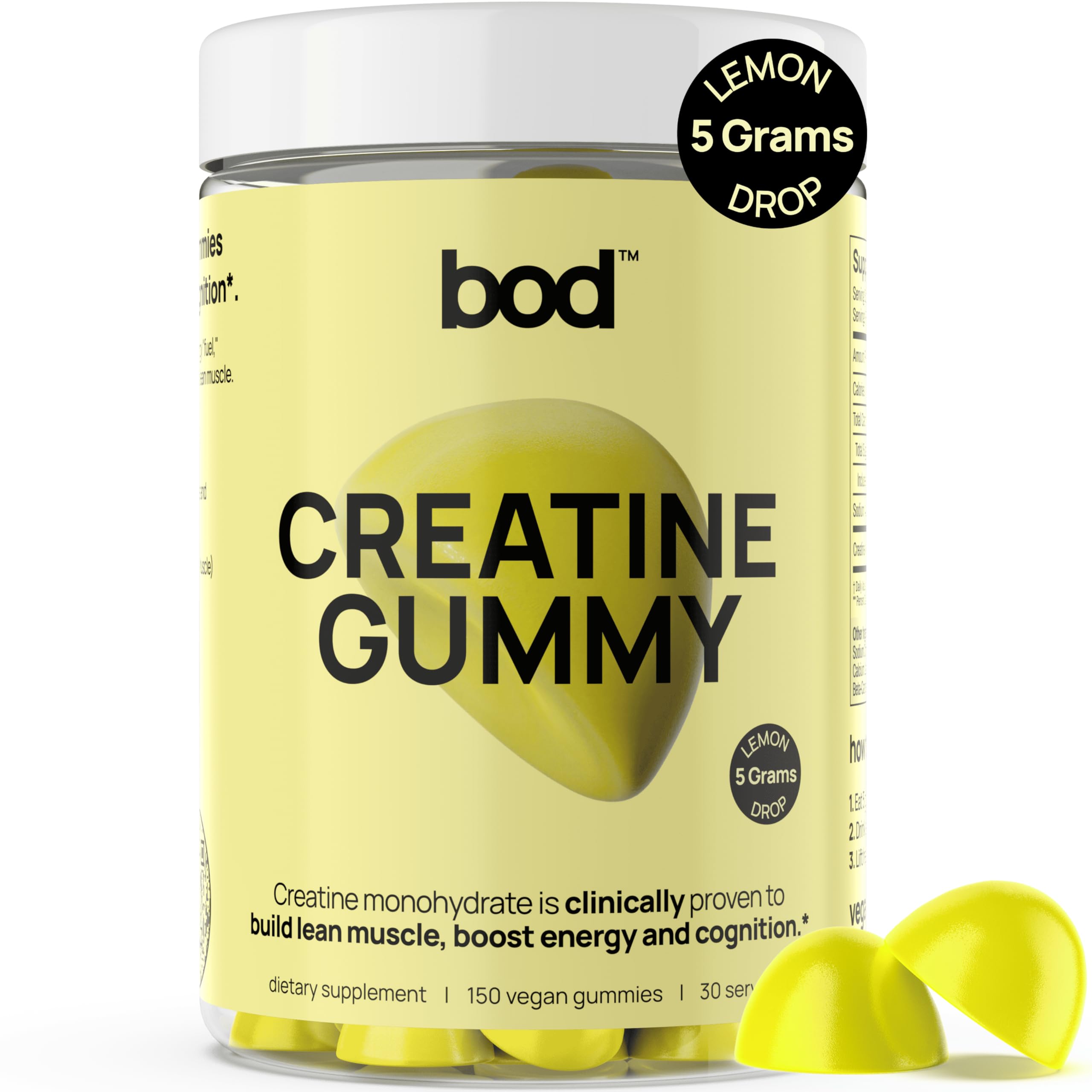 Gommes Bod Creatine : bouteille ouverte, pratique à emporter