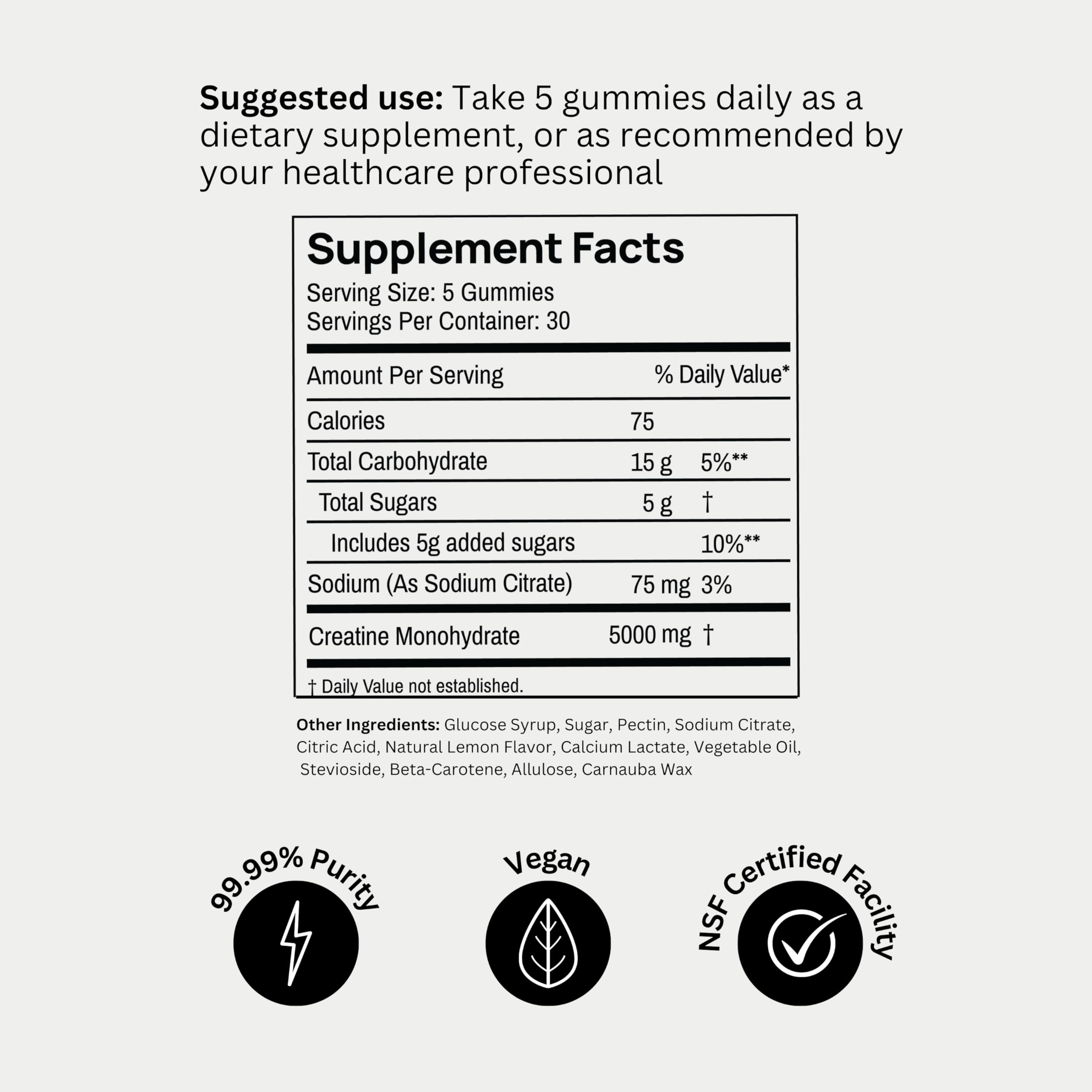 Gommes Bod Creatine faciles à transporter dans le sac