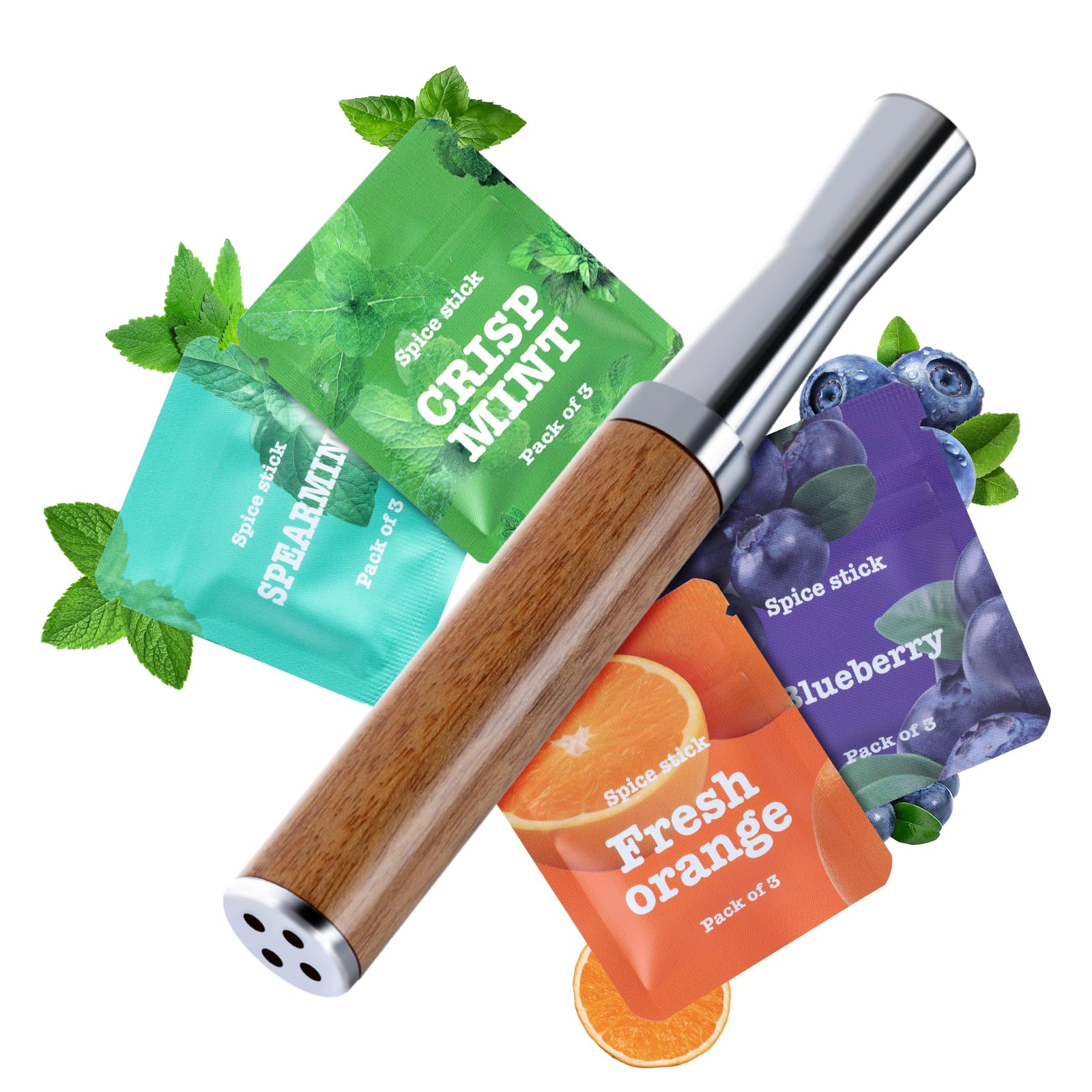 Boderi Quit Inhalateur en aluminium et bois de noisetier, design élégant et durable.