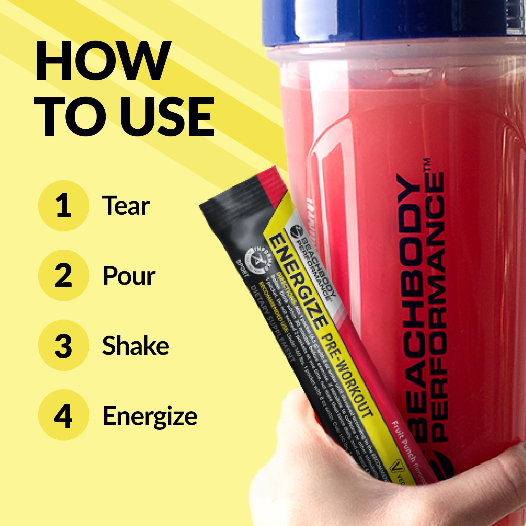 BODi Energize poudre légère avant entraînement pour retarder la fatigue