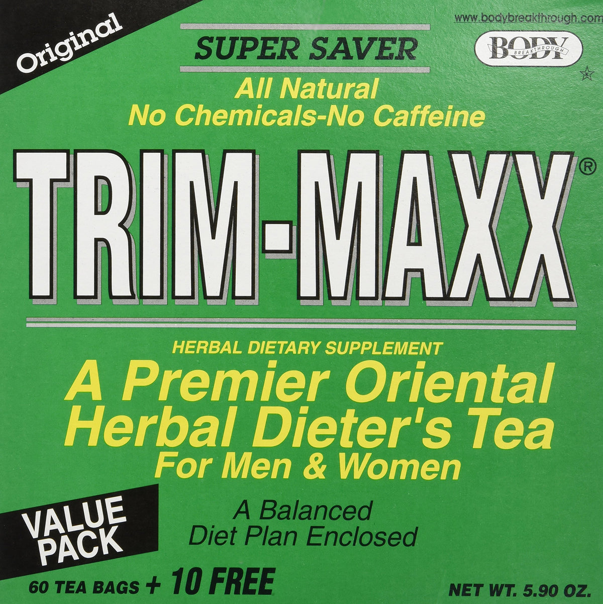 Body Brkthrough Trim-Maxx Original – sachets d'infusion sans caféine
