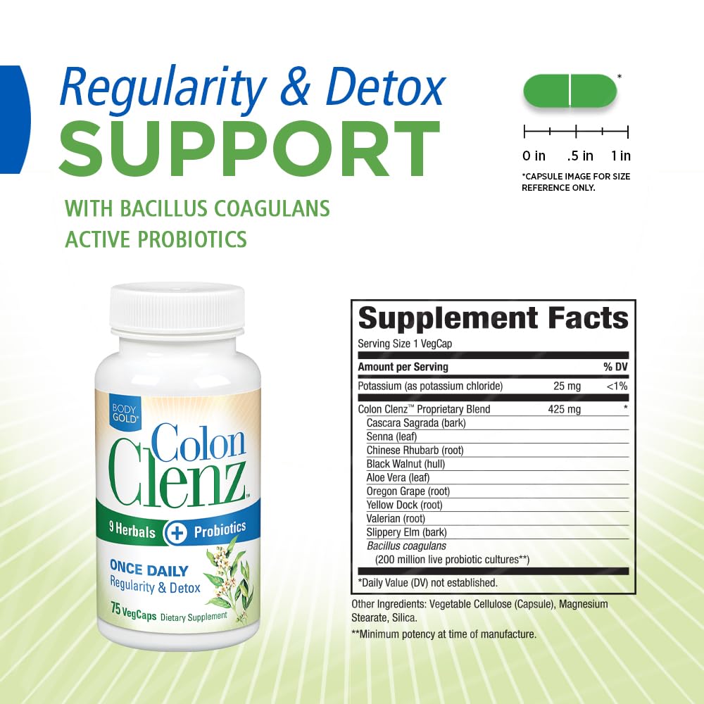 Body Gold Colon Clenz: capsule simple à prendre une fois par jour.