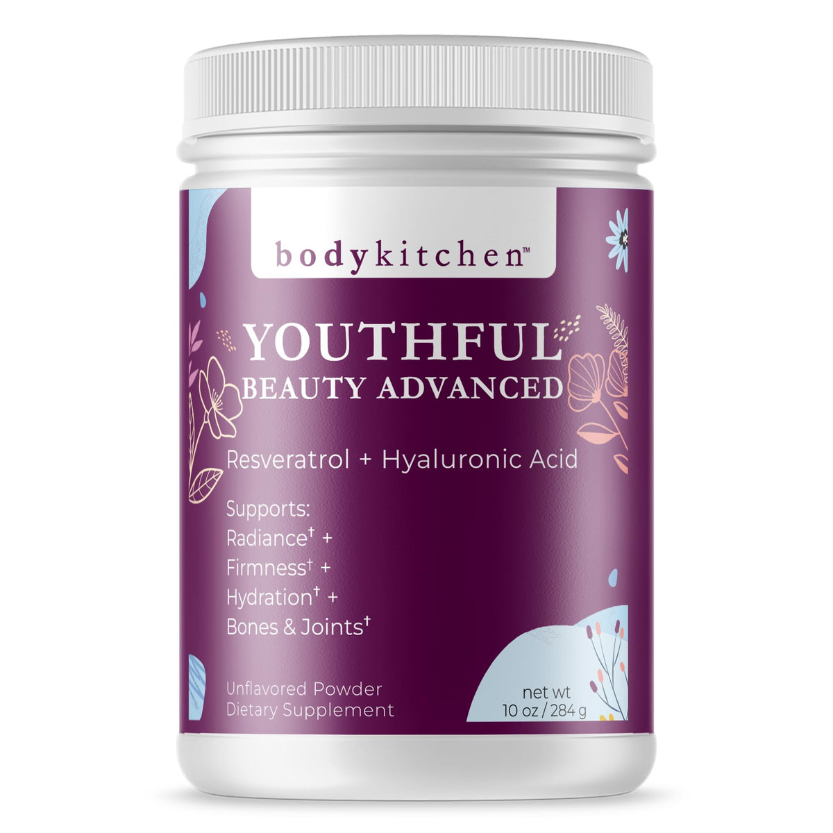 Body Kitchen Beaute Jeunesse Avancee, poudre collagene; soutien potentiel a l'elasticite de la peau.