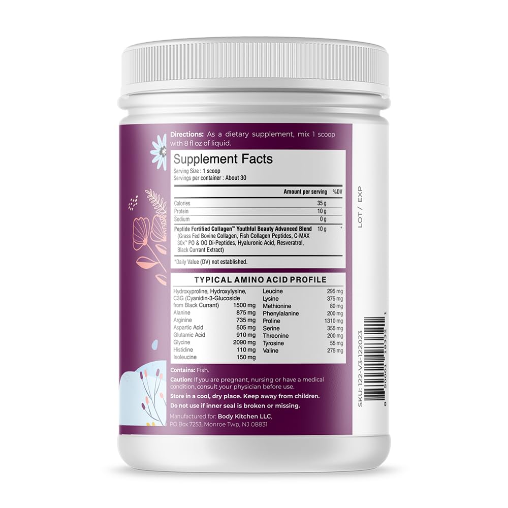 Body Kitchen Beaute Jeunesse Avancee, resveratrol, soutien antioxydant potentiel pour la peau et les tissus.