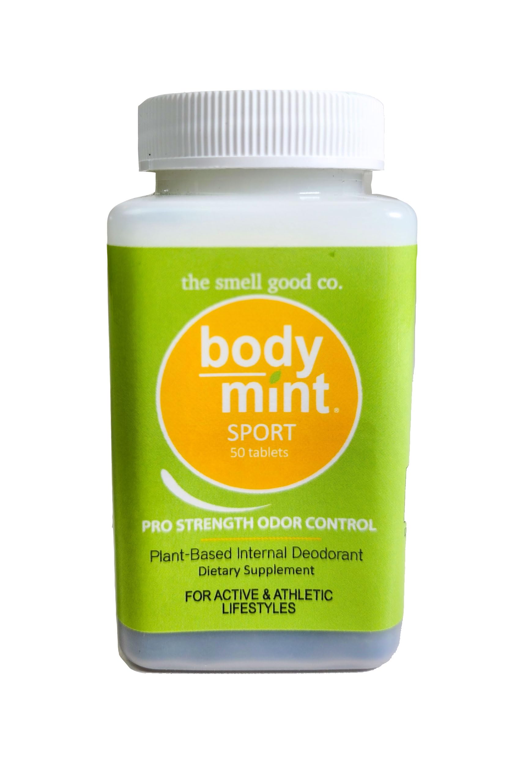 Body Mint Sport – boîte contenant 50 tablettes pour une fraîcheur durable.