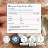 BodyBio Butyrate — étiquette claire: informations transparentes sur les ingrédients naturels.