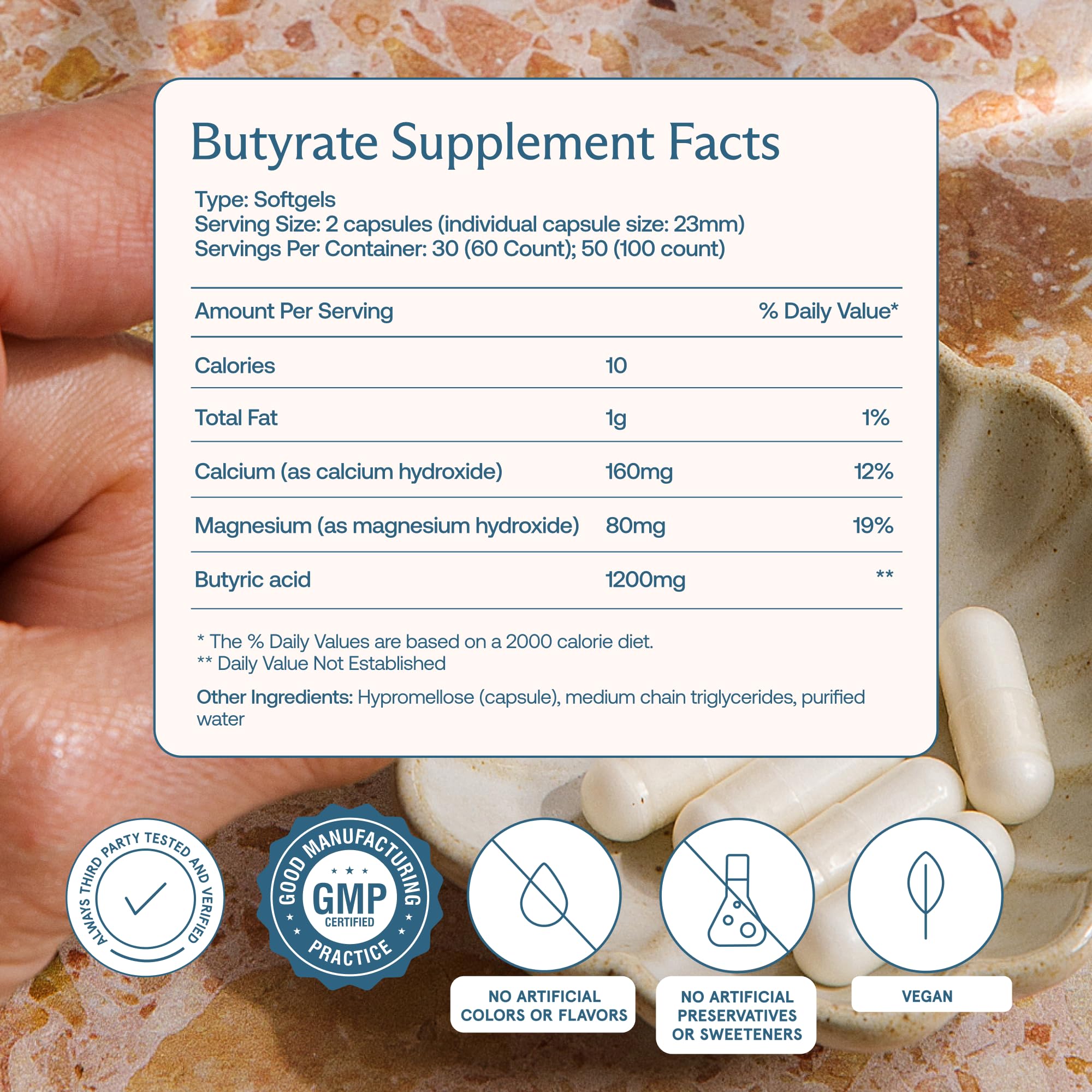 BodyBio Butyrate : paquet recyclable et usage quotidien pour réduire les ballonnements.