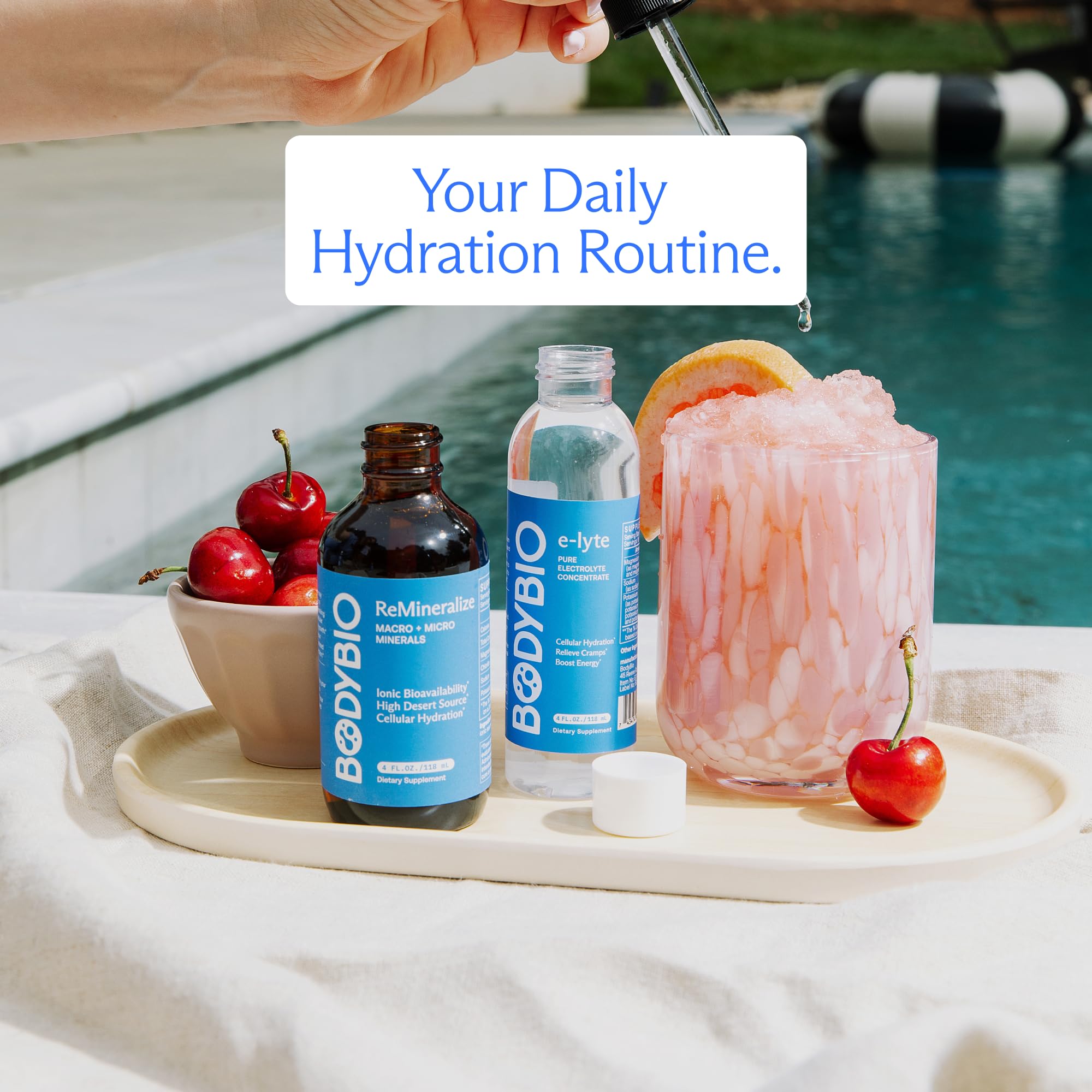 BodyBio e-Lyte, hydratation-efficace : soutien lors d'activités quotidiennes et sportives.