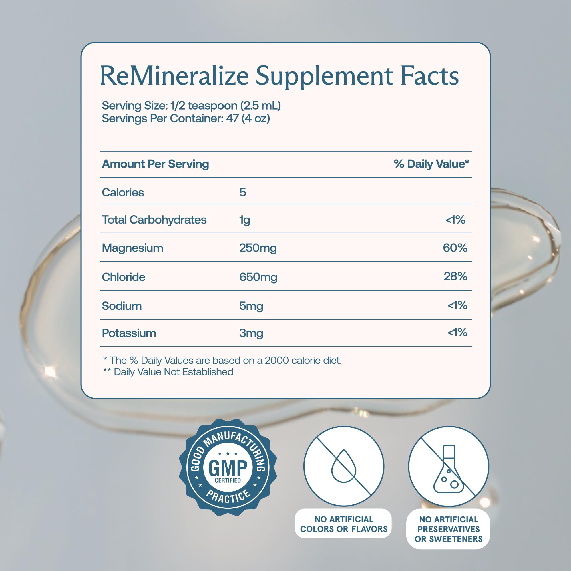 BodyBio ReMineralize – profil riche en minéraux ioniques pour une hydratation durable.