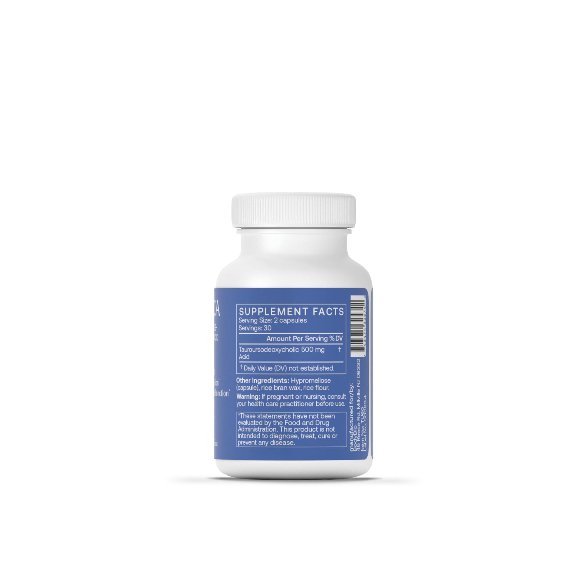 BodyBio TUDCA – bouteille 250 mg pour une prise pratique dans votre routine.