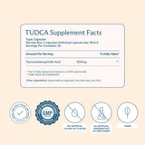BodyBio TUDCA – étiquette-produit claire avec dosage et avantages potentiels.