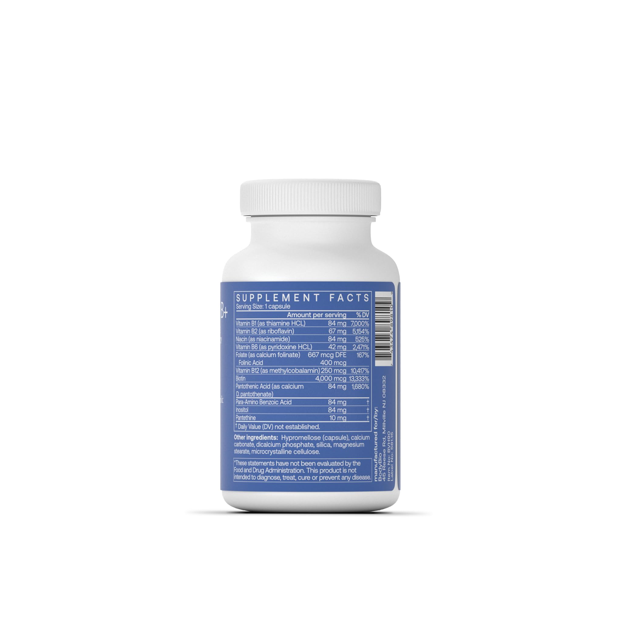 BodyBio Vitamine B+ – flacon fermé prêt à l’emploi, prise quotidienne pratique