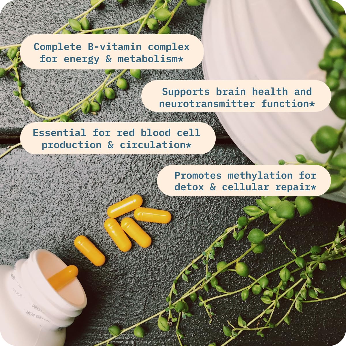 BodyBio Vitamine B+ – emballage sans colorants artificiels, pureté du produit