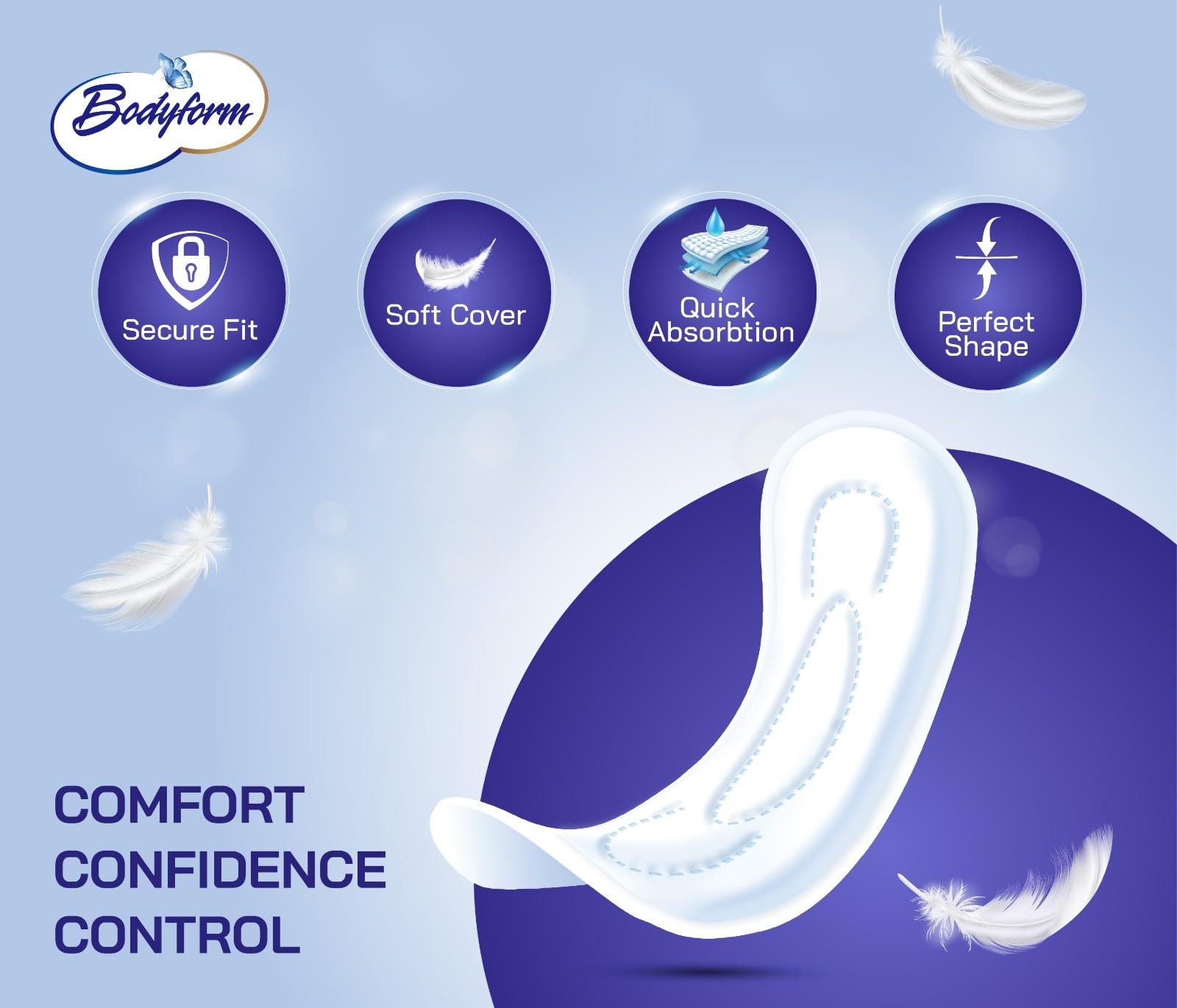 Bodyform lot économique de 288 protections pour dons et stocks durables