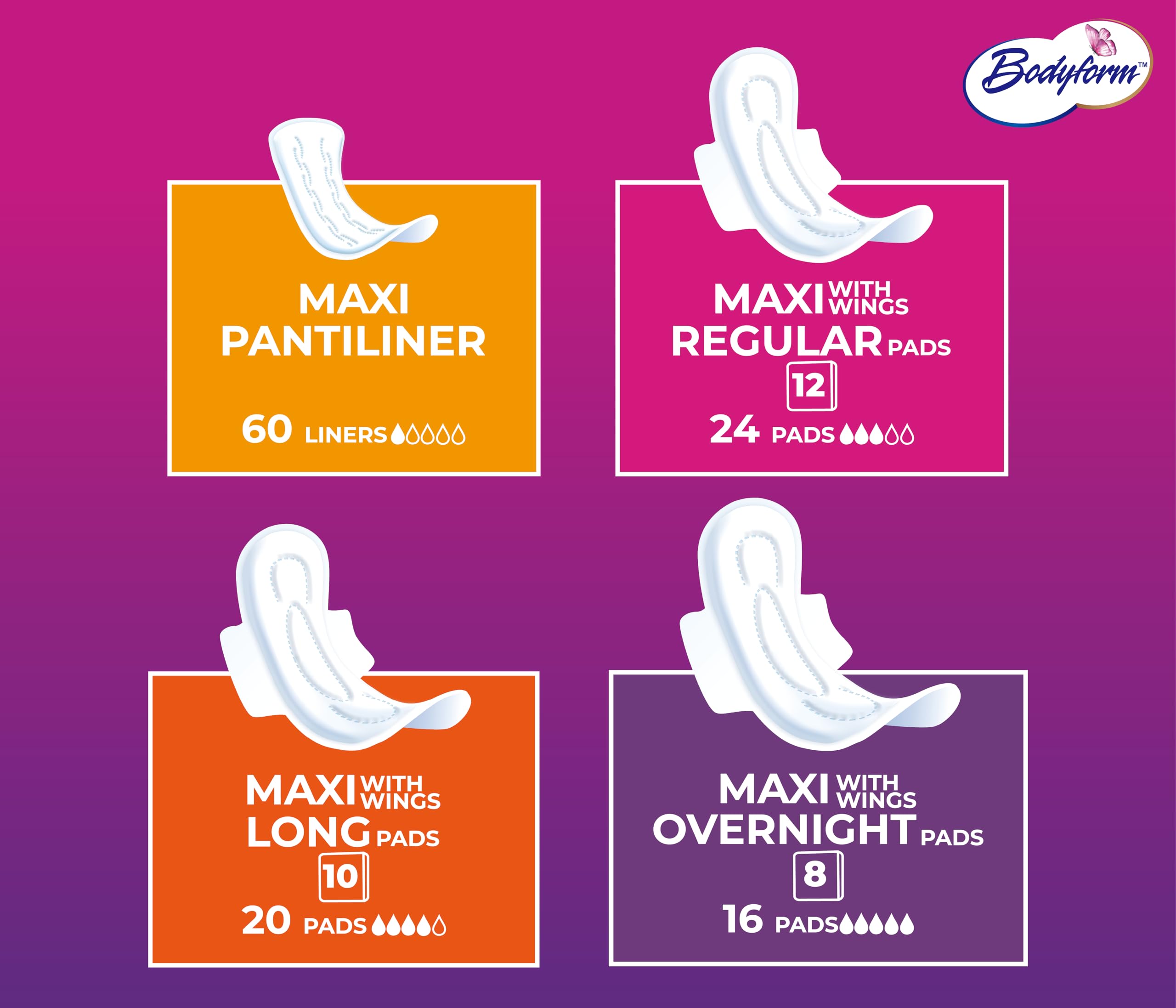Bodyform Luxe ailettes flexibles assurant un maintien discret et sûr.
