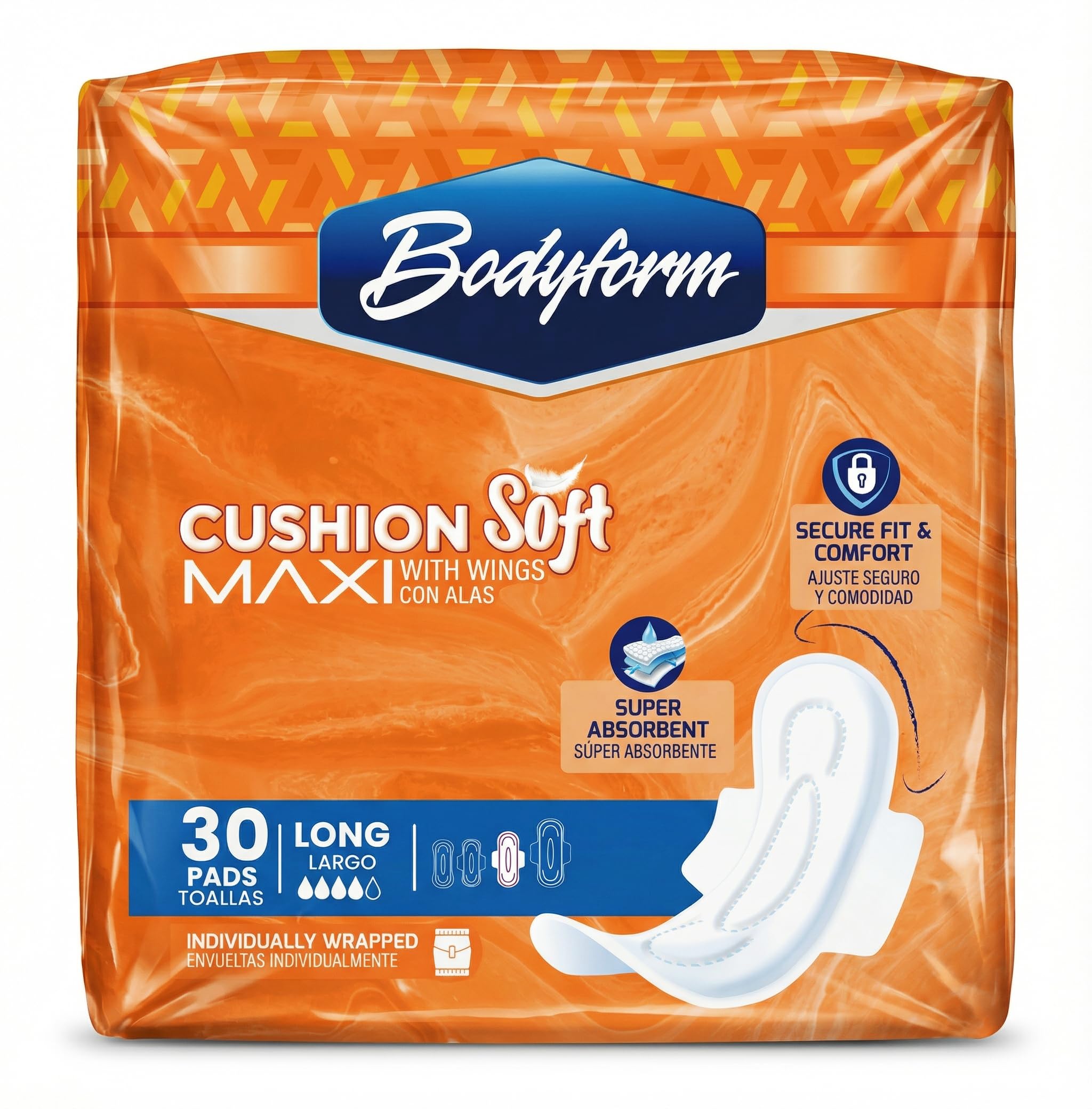BODYFORM Maxi emballage du produit pour une hygiène fiable.