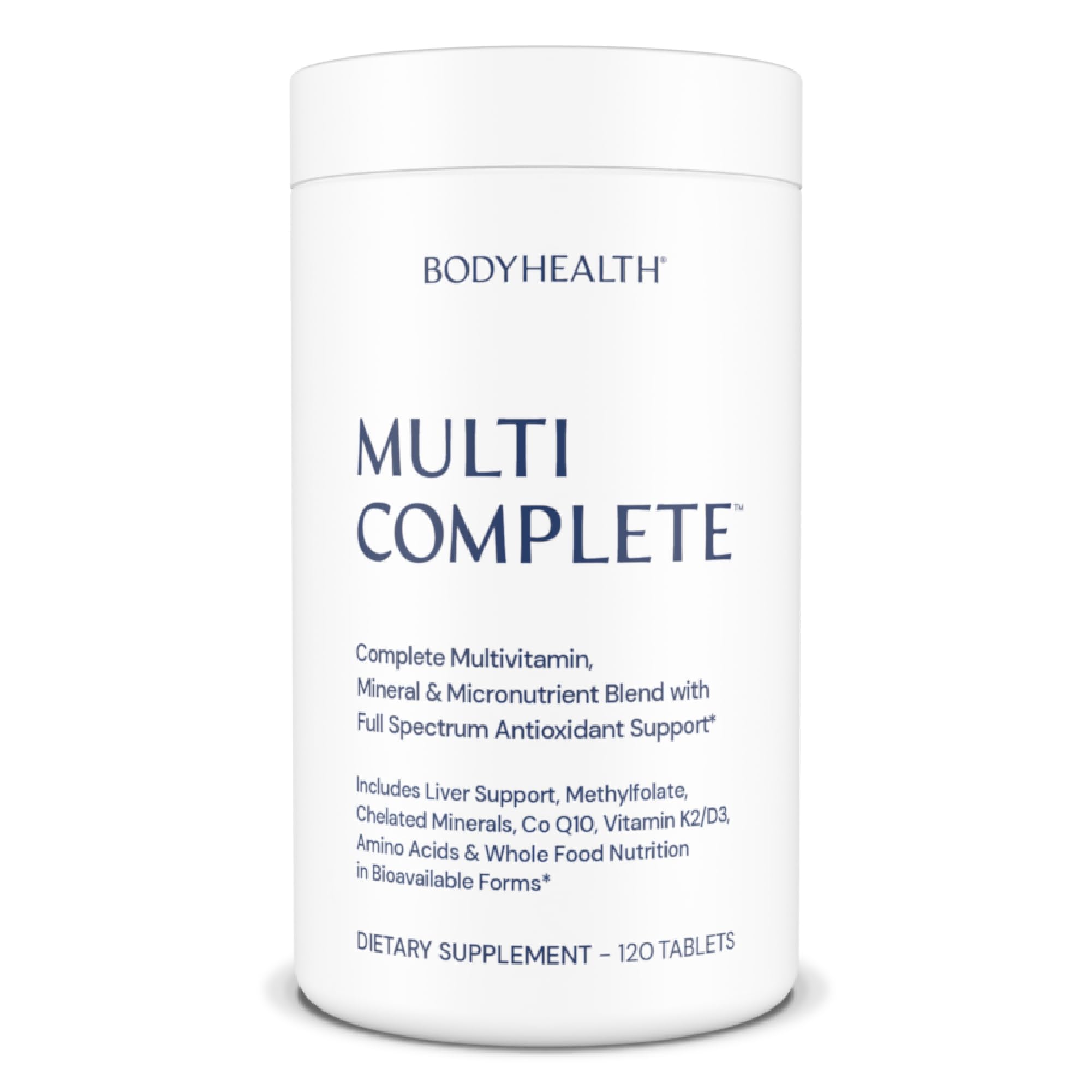 BodyHealth Multi Complete — bouteille avec capsules pour énergie quotidienne.