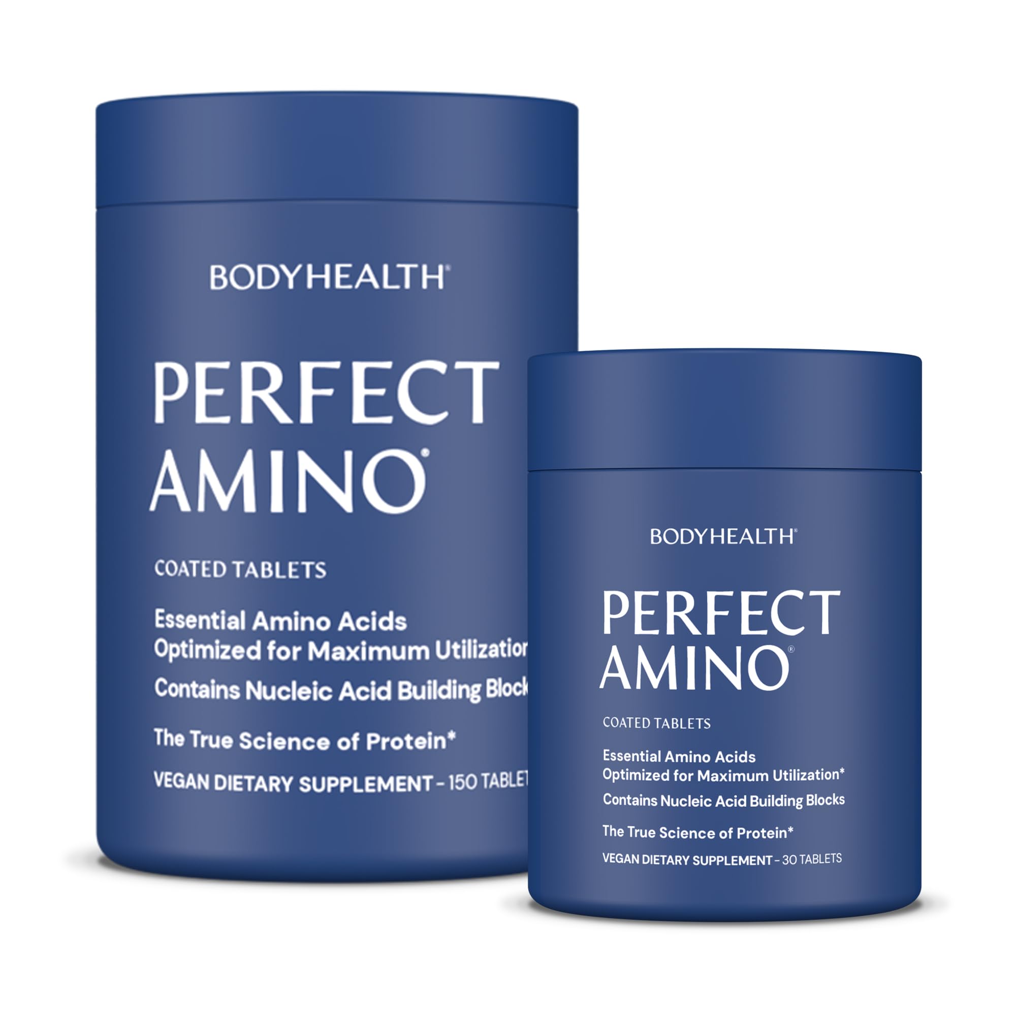 BodyHealth PerfectAmino, comprimés faciles à avaler, pratique en déplacement pendant l'entraînement.