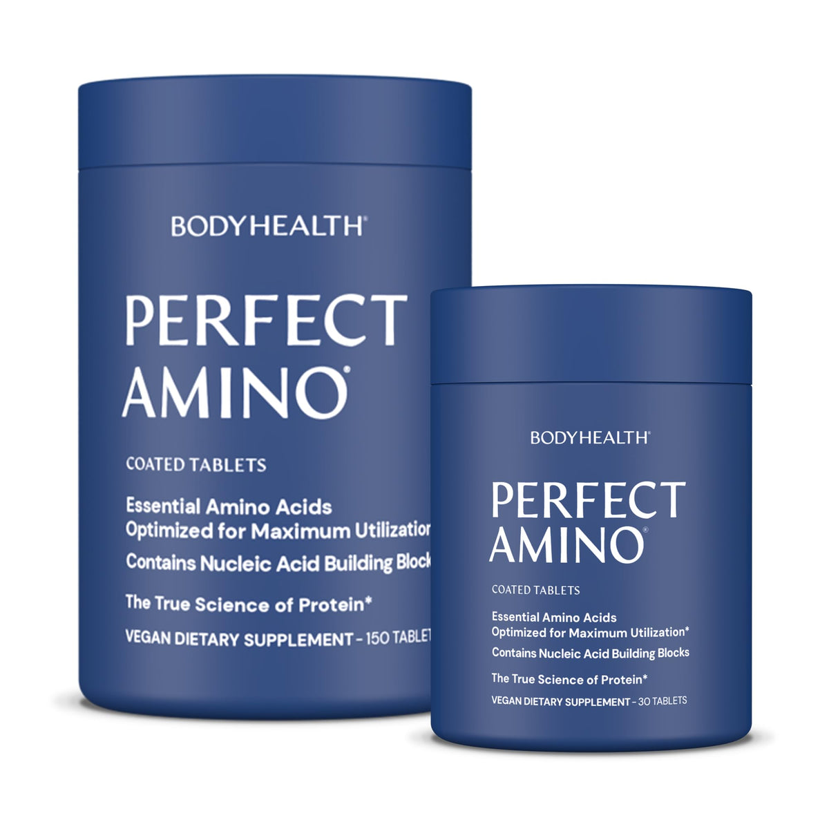 BodyHealth PerfectAmino, comprimés faciles à avaler, pratique en déplacement pendant l'entraînement.