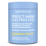 BodyHealth PerfectAmino électrolytes goût passion-fruit dans une bouteille, hydratation durable.