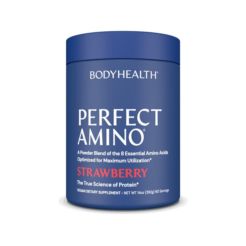 BodyHealth PerfectAmino, poudre BCAA et EAA saveur fraise pour récupération et énergie