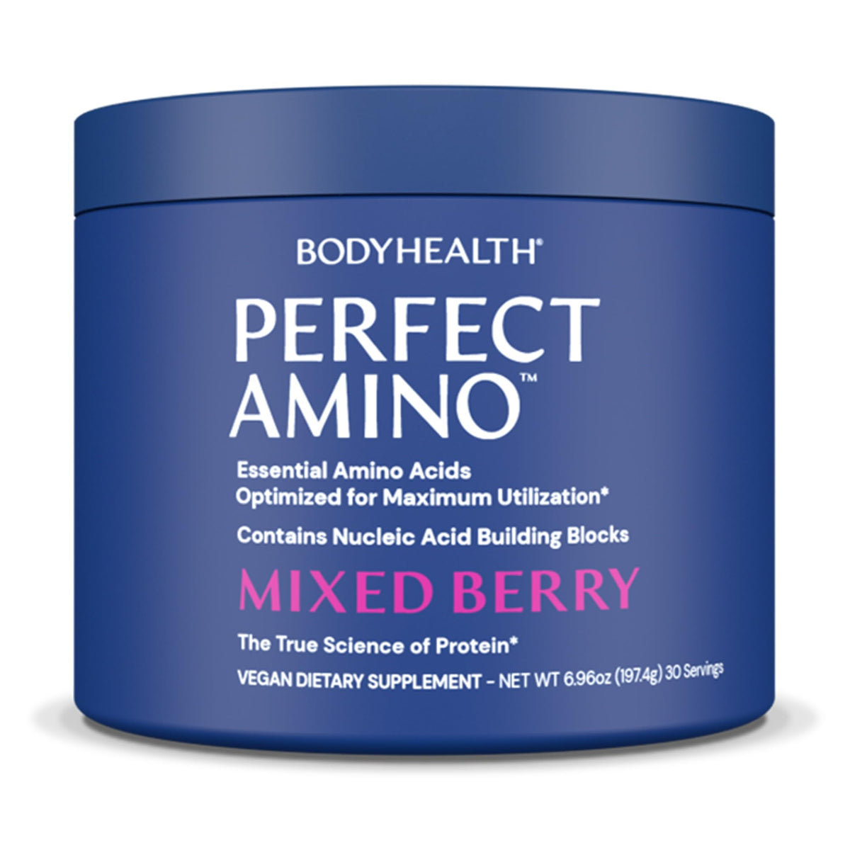 BodyHealth PerfectAmino poudre pré-entrainement, énergie et préparation musculaire potentielles.