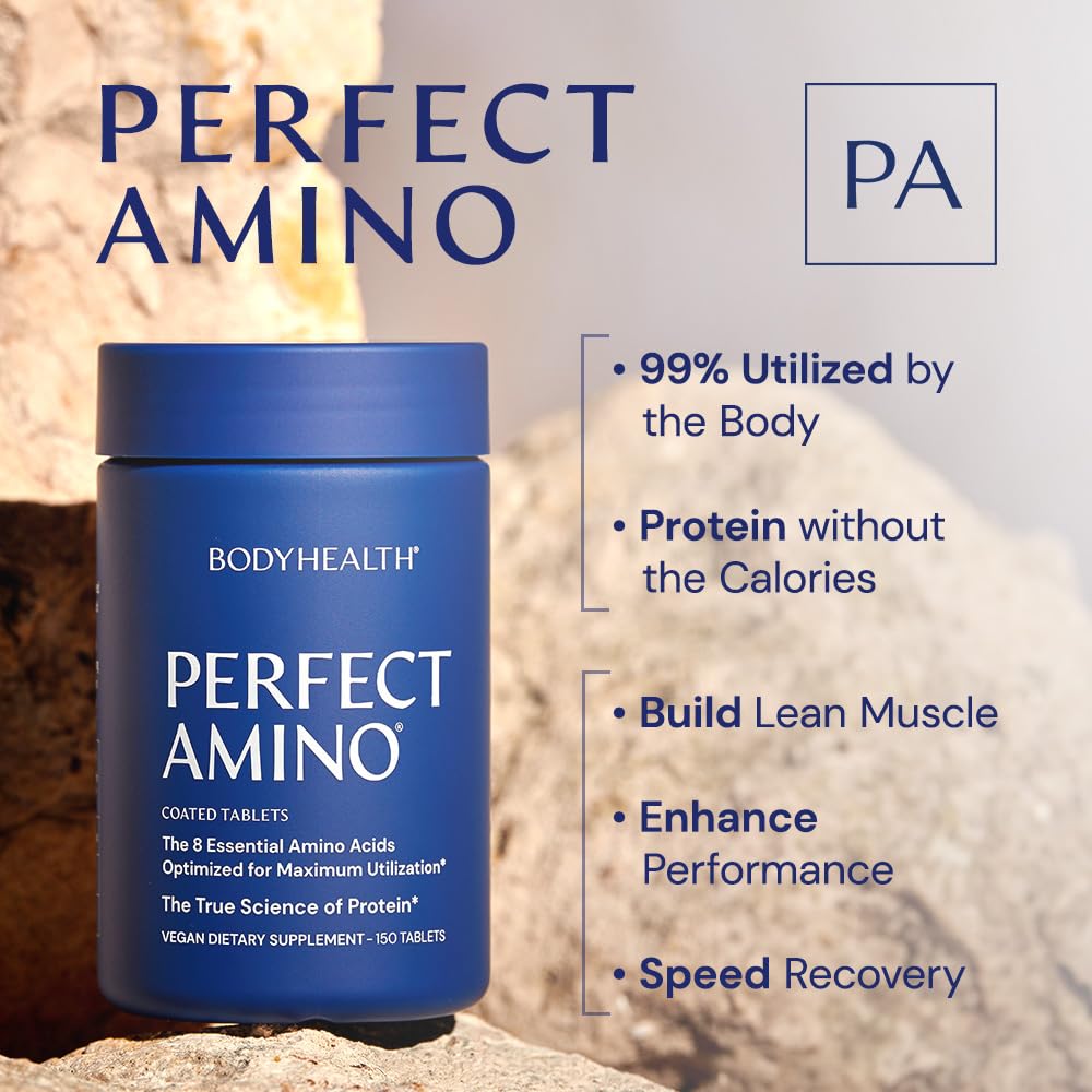 BodyHealth PerfectAmino – pré-entraînement, apport d’acides aminés essentiels pour l’énergie et la performance.
