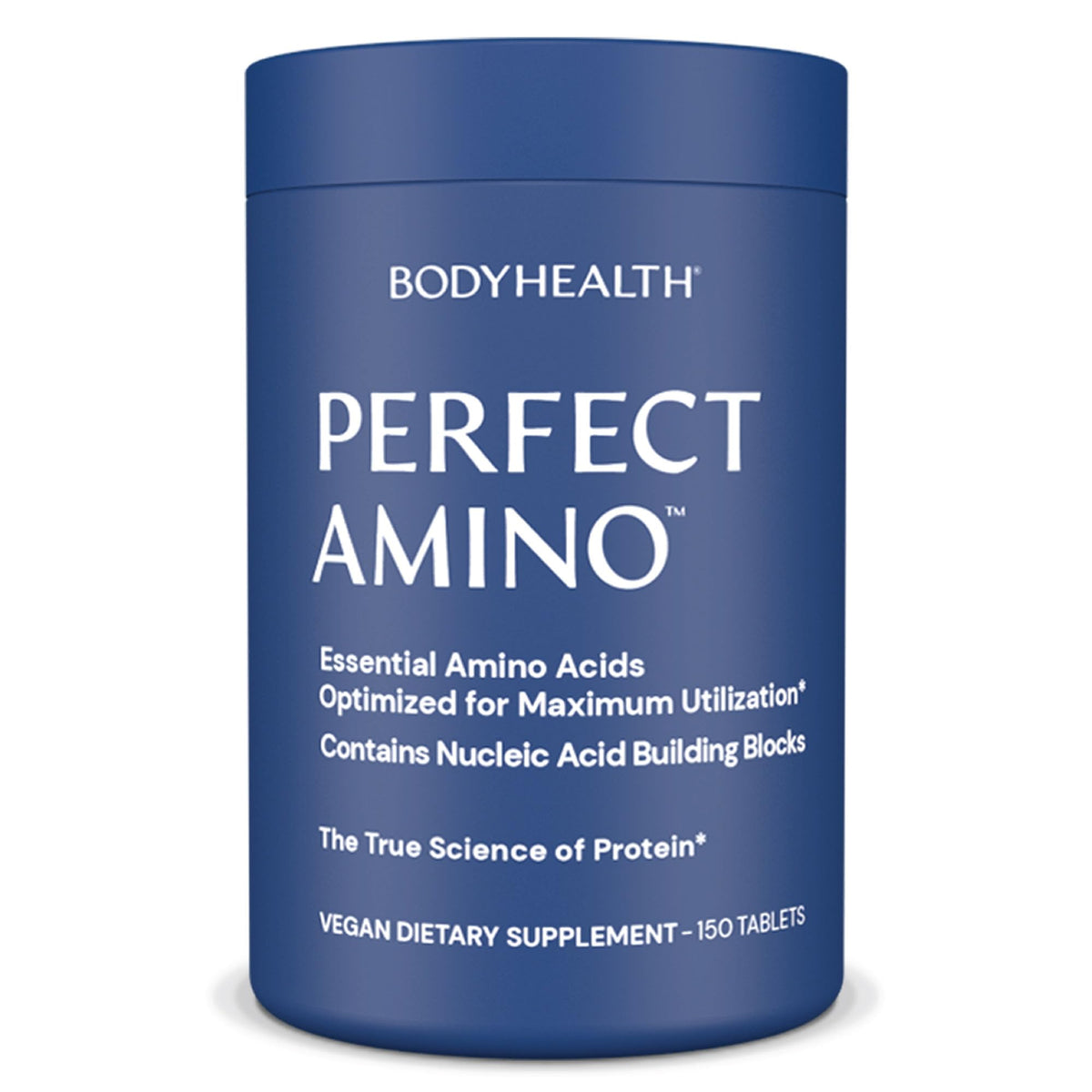 BodyHealth PerfectAmino Tablets – bouteille, soutien musculaire et énergie en entraînement.