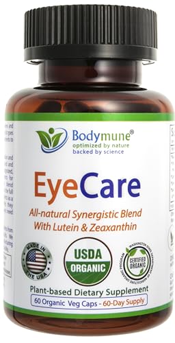 Bodymune EyeCare – étiquette montrant les informations et ingrédients organiques.