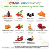 Bodymune EyeCare – extraits de carotte et maqui, soutiens nutritionnels visuels.