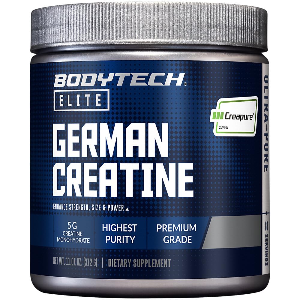 BodyTech Elite Créatine Creapure, solubile dans l’eau pour un mélange rapide.