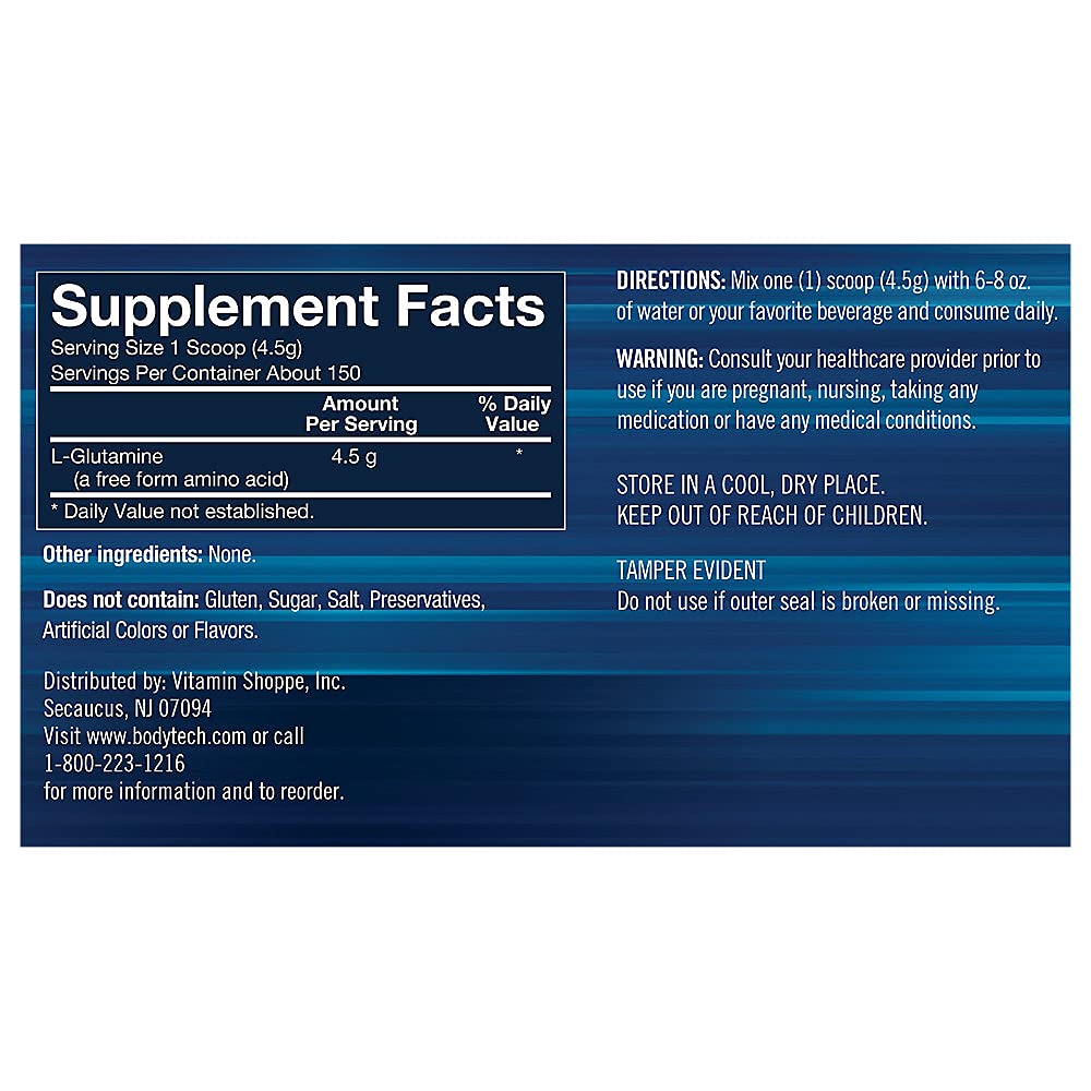 Cuillère BODYTECH Glutamine prête à mesurer et doser votre apport quotidien.