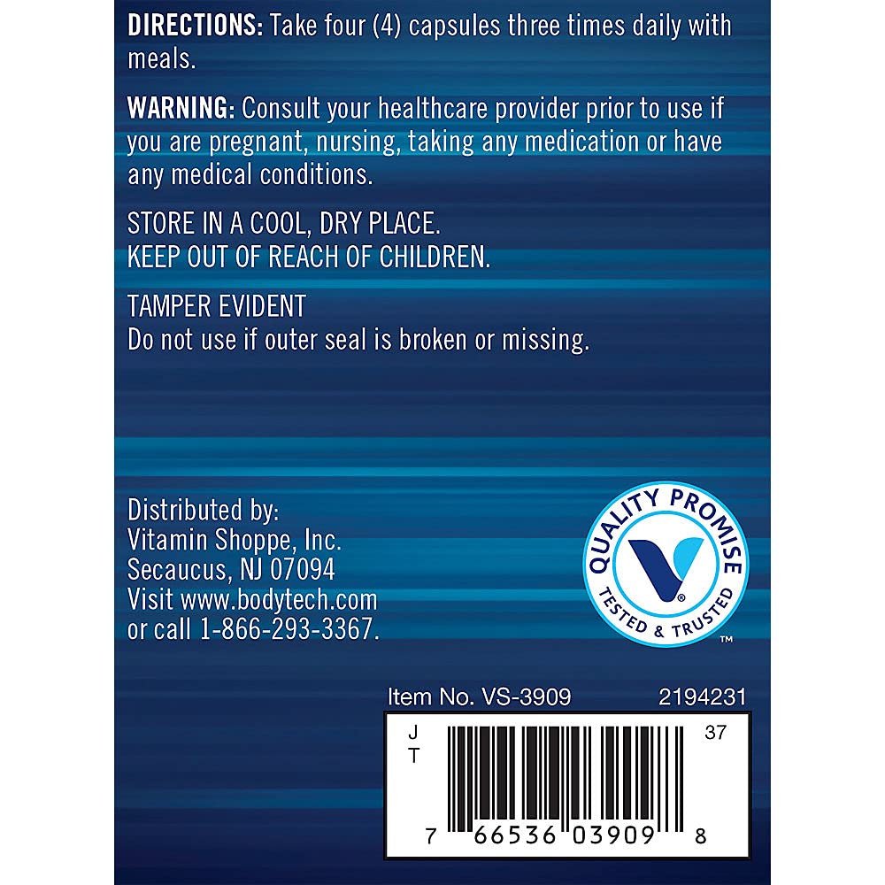 Bodytech HMB D3 – étiquette lisible rappelle le dosage et l’usage avec repas.