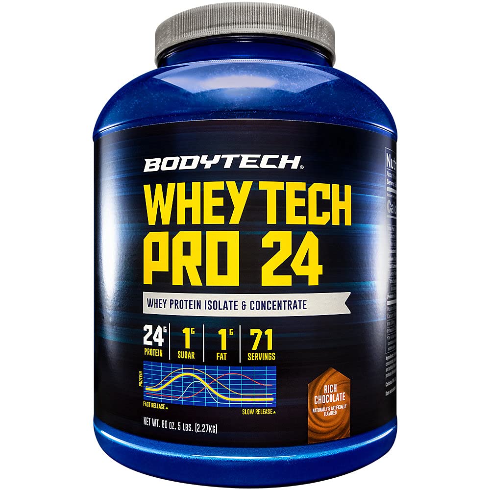 BODYTECH Whey Tech Pro 24 – emballage clair pour plan nutritionnel