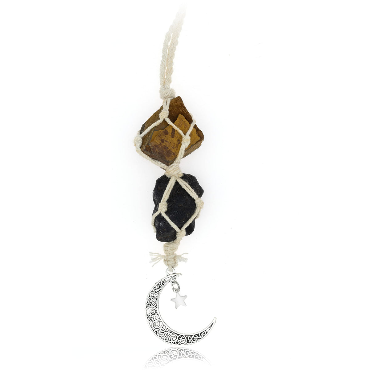 Charme BOHO GARDEN pour voiture avec œil-de-tigre, favorise l’ancrage et énergie positive.