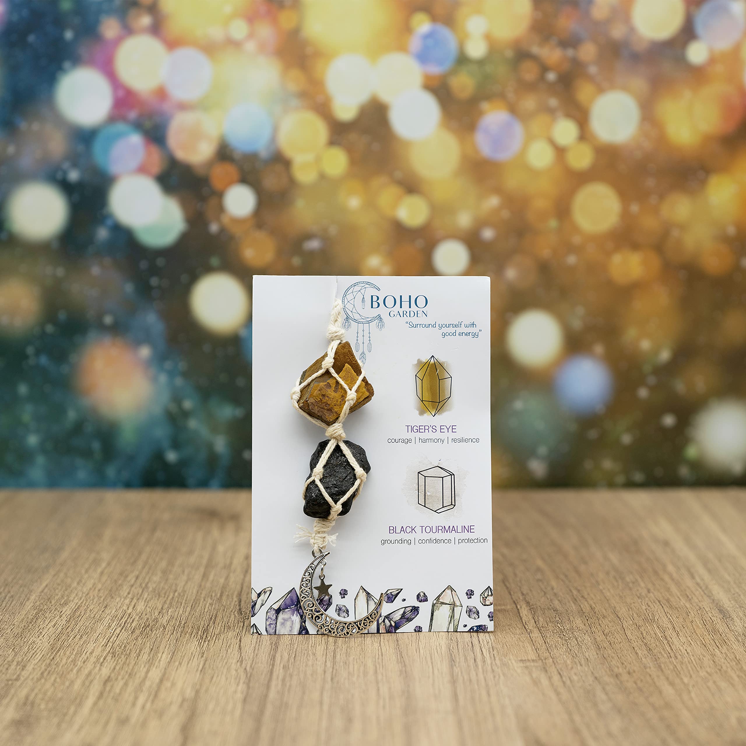 Charme BOHO GARDEN avec tourmaline noire, apporte protection légère et concentration en conduite.