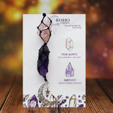 Pendentif voiture Boho Garden étoile améthyste, stimule concentration et calme.