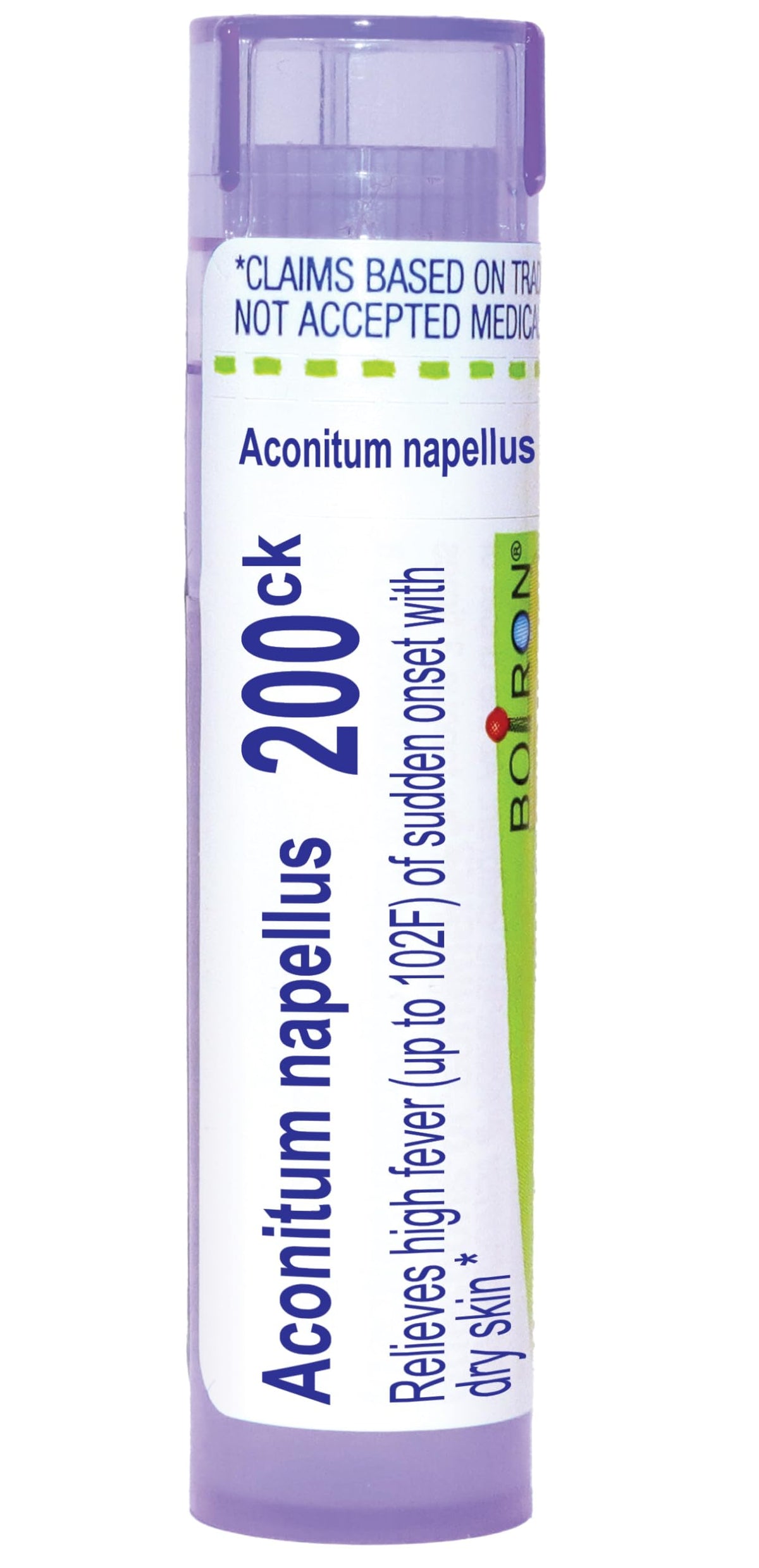Boiron Aconitum Napellus 200CK – granules dans tube de distribution, pratique et prêt à l'emploi