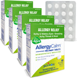 Boiron AllergyCalm: bouteille de gélules, soulagement potentiel des éternuements et yeux irrités.