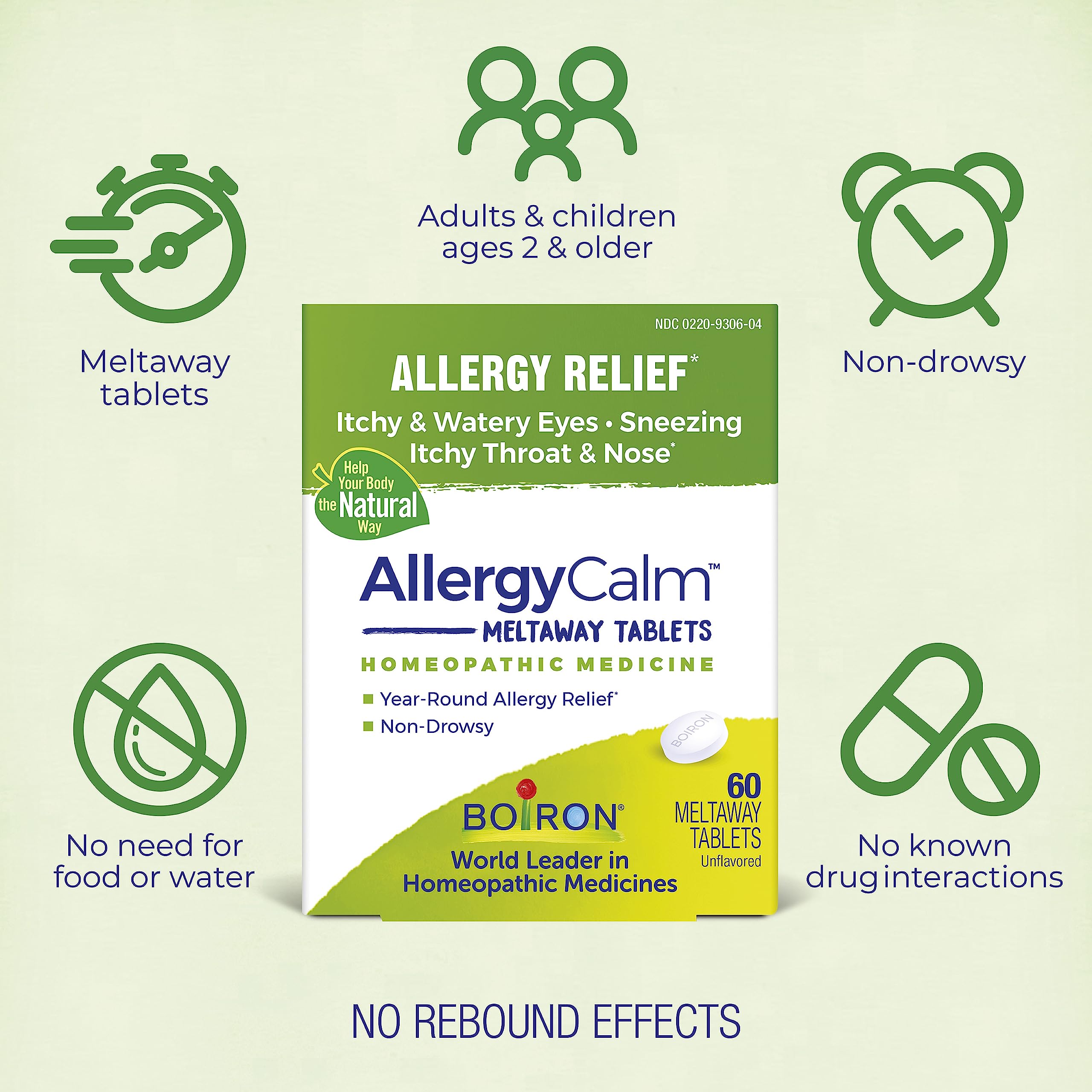 Boiron AllergyCalm: usage adapté aux enfants 2–6 ans, facilité d'administration.