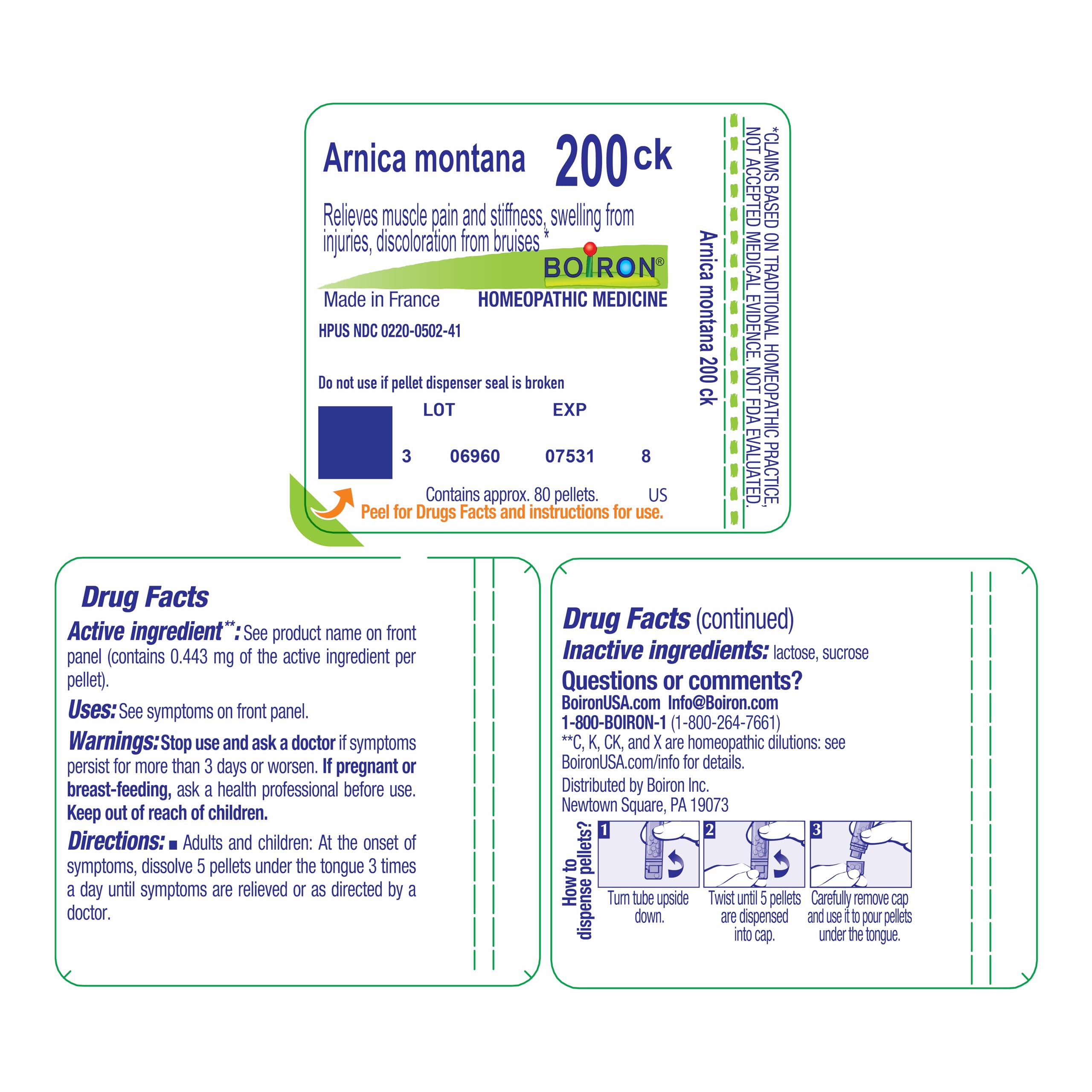 Boiron Arnica Montana 200Ck, éligible HSA et FSA.