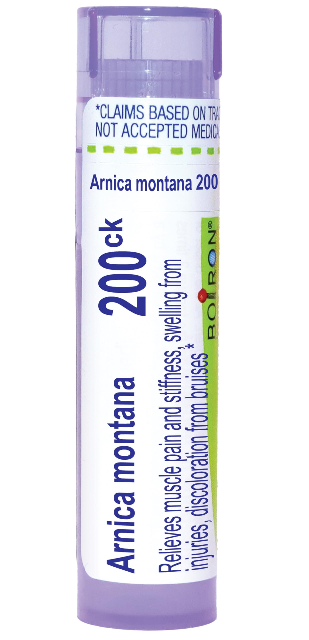Boiron Arnica Montana 200Ck, pellets dans le tube, soulagement potentiel.