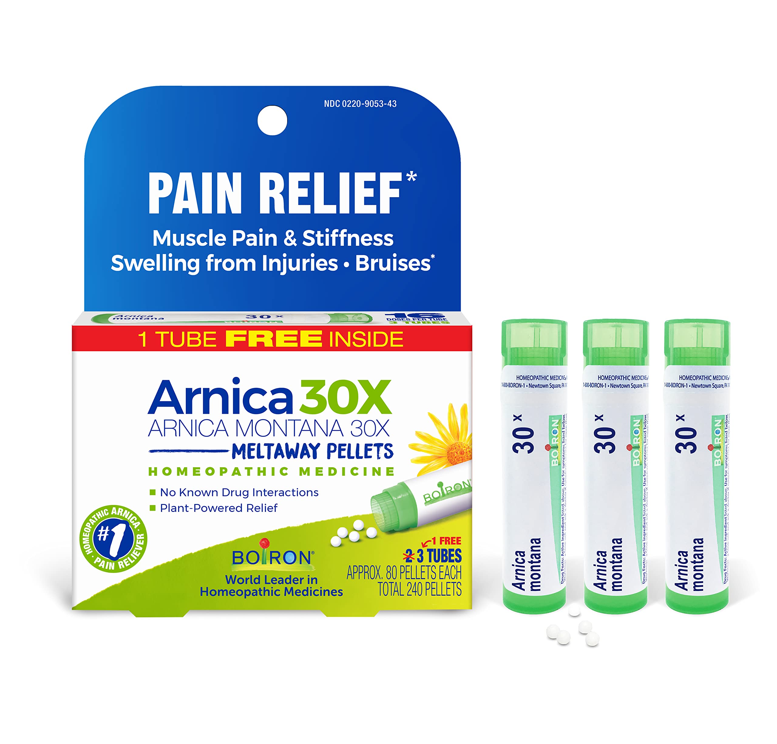 Boiron Arnica Montana 30X granules sous-langue, soulagement possible.