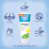 Boiron Arnicare Crème apaisante, massage sur zone douloureuse après blessure mineure.