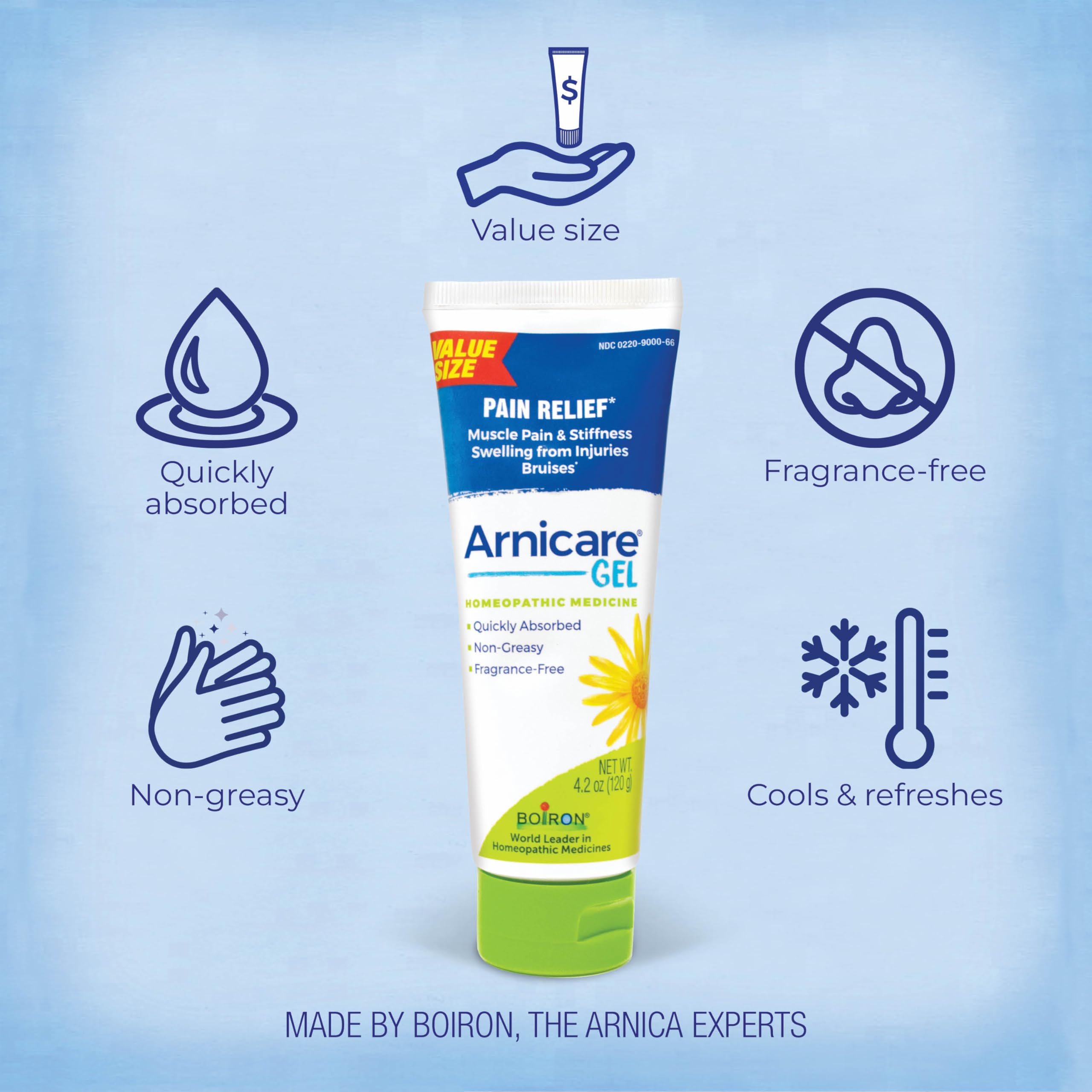 Application sur peau avec Arnicare Gel pour douleurs musculaires.