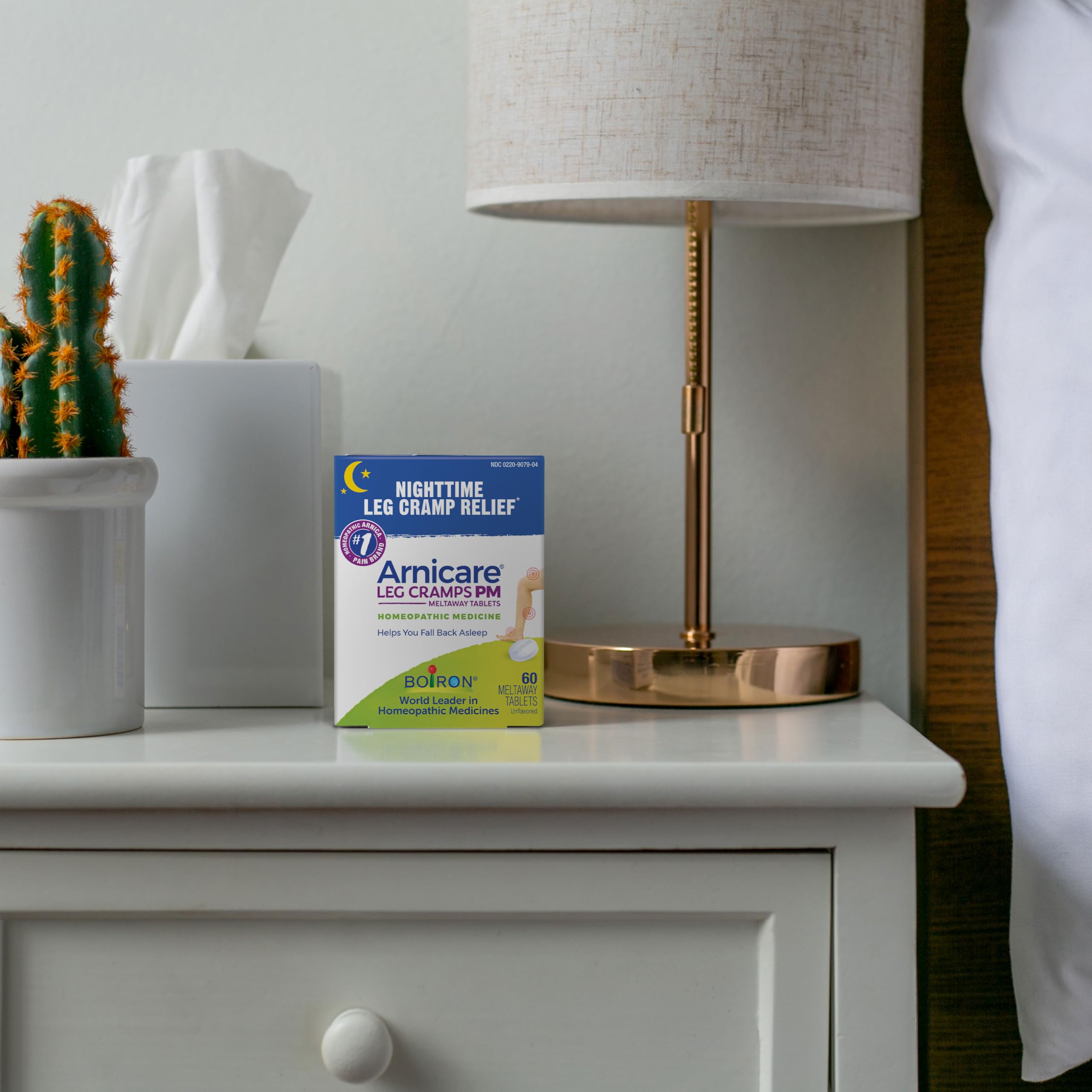 Boiron Arnicare Leg Cramps PM – formulation à base d’arnica et d’ingrédients actifs purs.