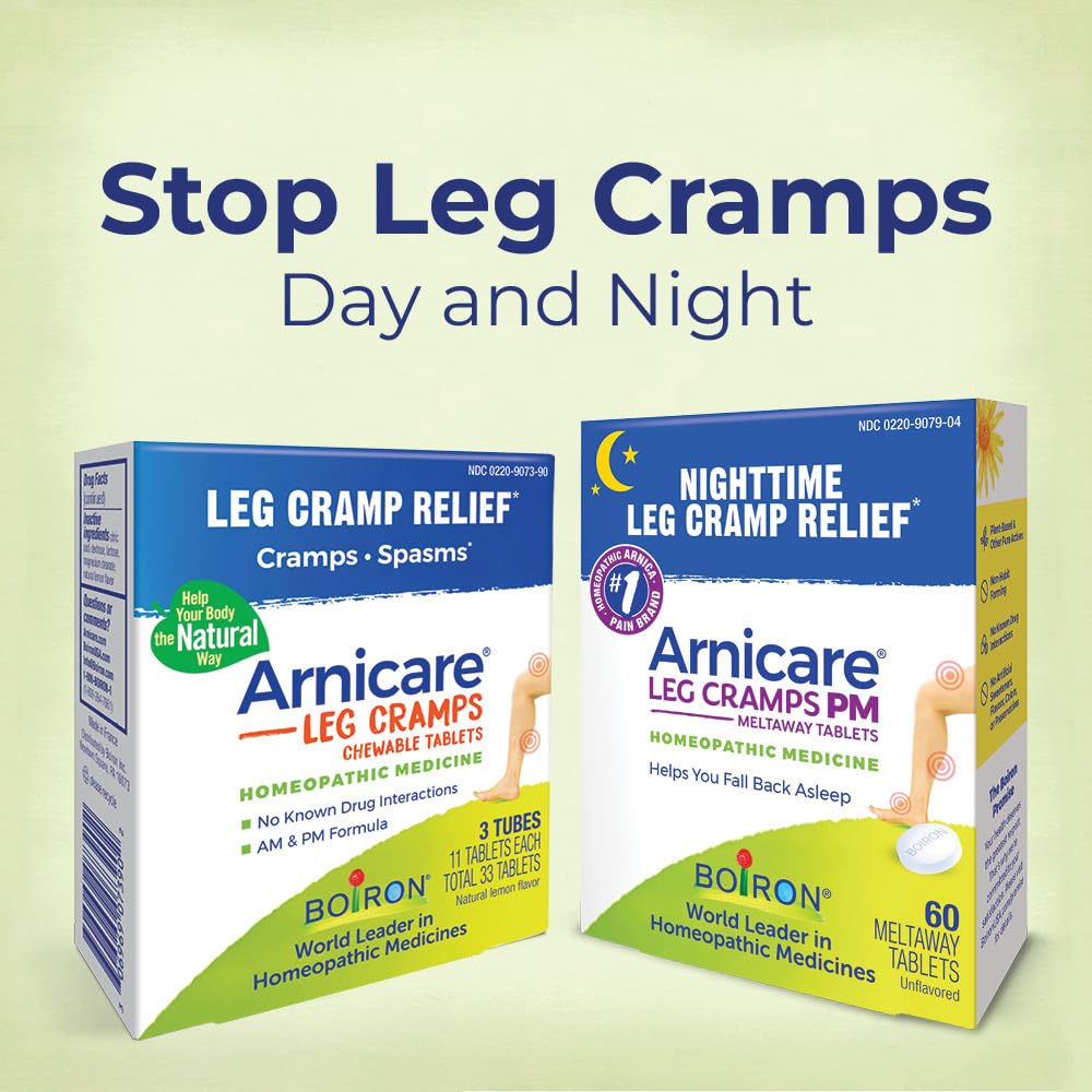 Boiron Arnicare Leg Cramps PM – utilisation simple le soir avant le sommeil.