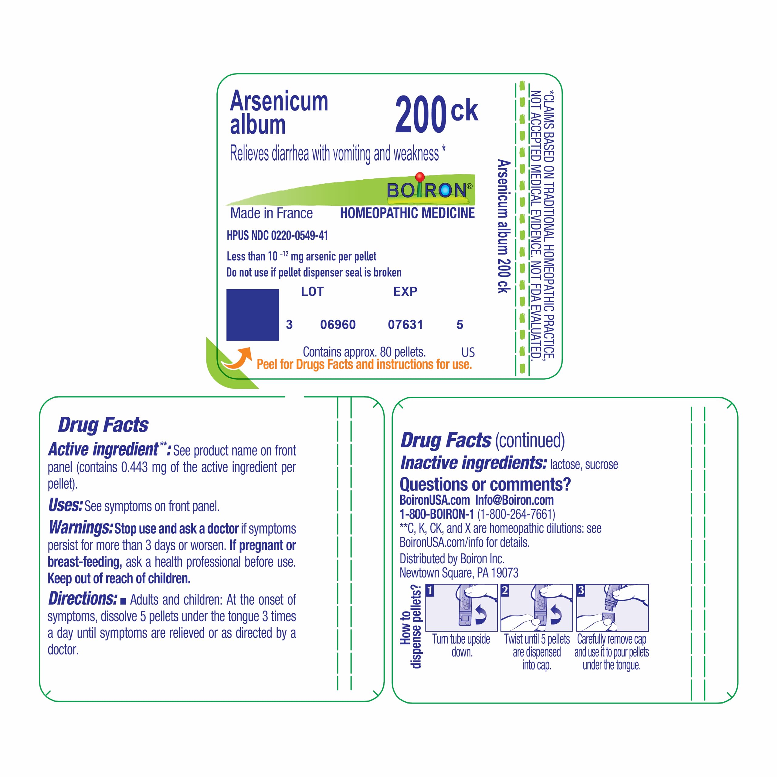 Boiron Arsenicum Album 200Ck, adapté aux adultes et enfants.