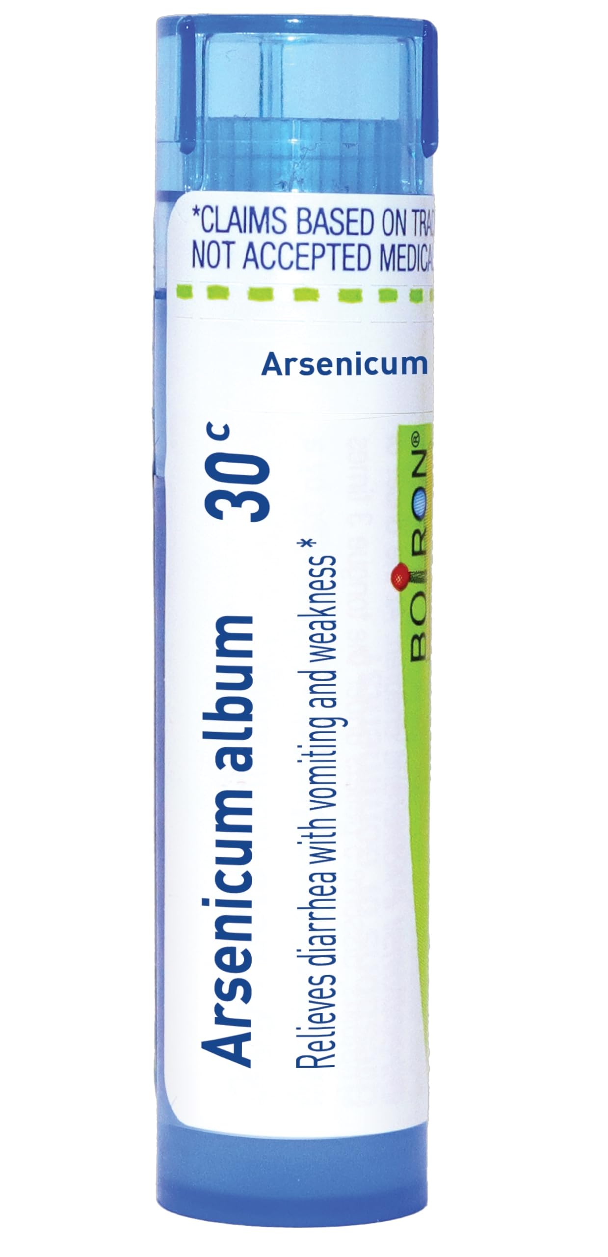 Boiron Arsenicum Album 30C — tube prêt à emporter, perles faciles à transporter.