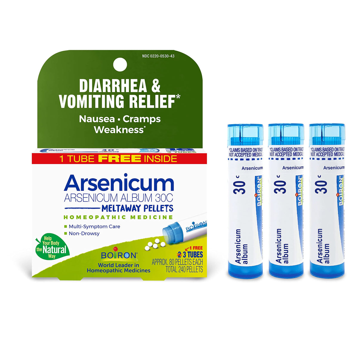 Boiron Arsenicum Album granules fondants sans goût, faciles à prendre.